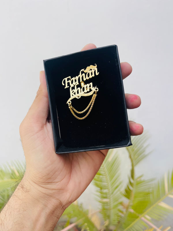 Customize name cufflinks with chain – photo 3