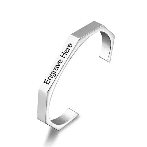 Custom engraved hexagon karha bracelet by Creative Sparks – photo 5
