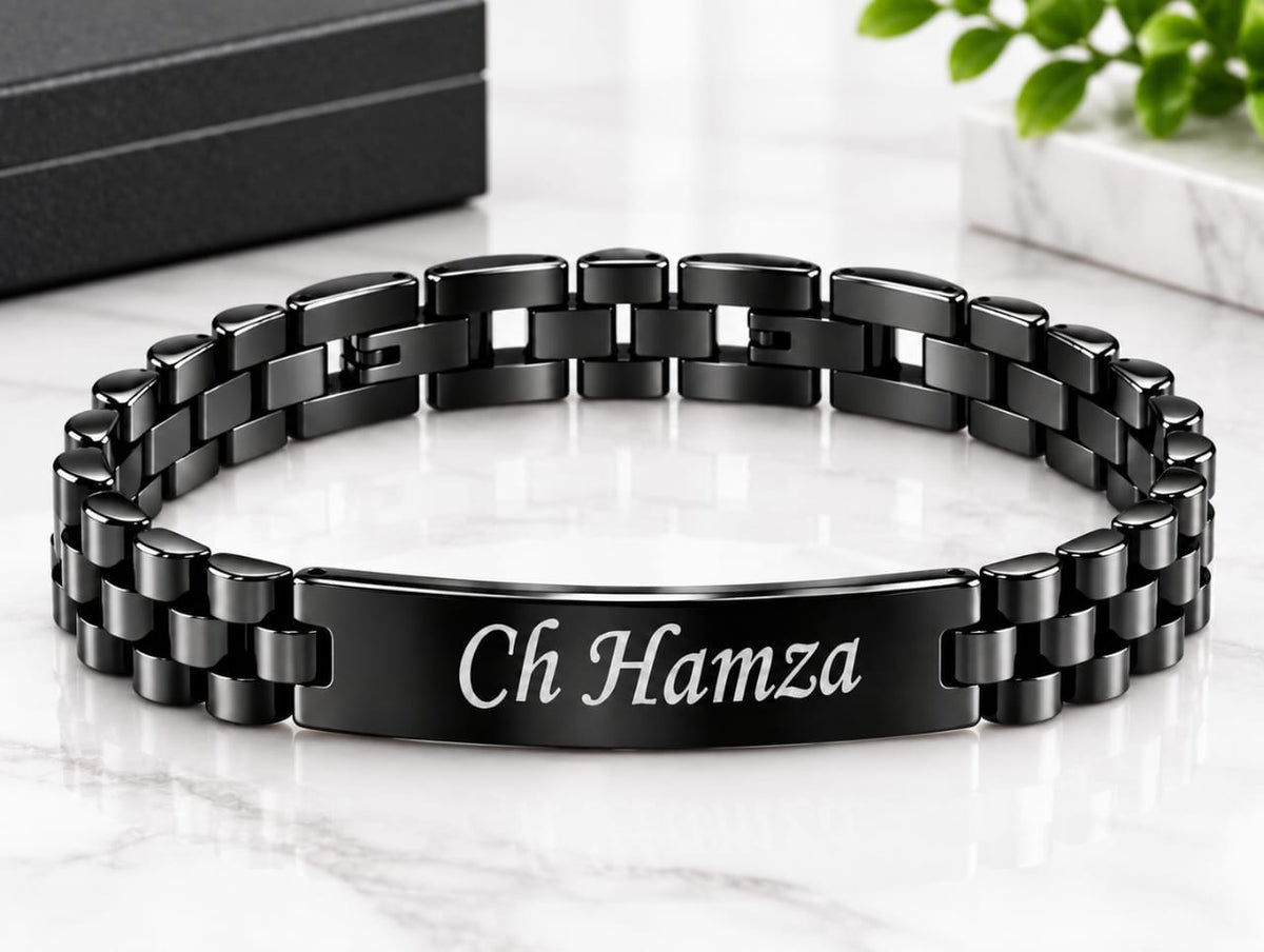 Engraved name chain-link bracelet by Creative Sparks – photo 2