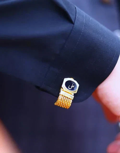 Gem cufflinks with name engraving studs – photo 2