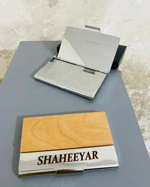 Wood texture card and cash holder