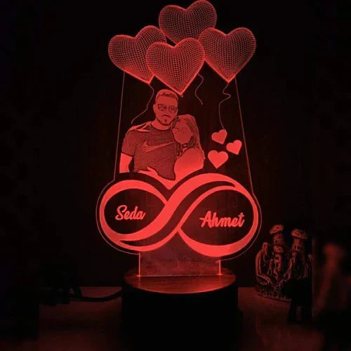 Picture and name personalized 3D illusion LED night lamp
