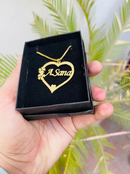 Customized heart-shaped name necklace by Creative Sparks