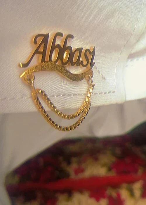 Customize name cufflinks with chain by Creative Sparks