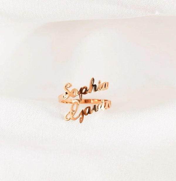 Customize double name ring – photo 6