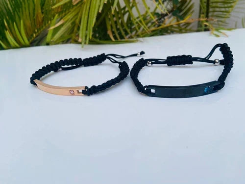 Name engraved dori bracelet with adjustable band by Creative Sparks