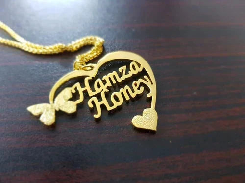 Customize heart name necklace
