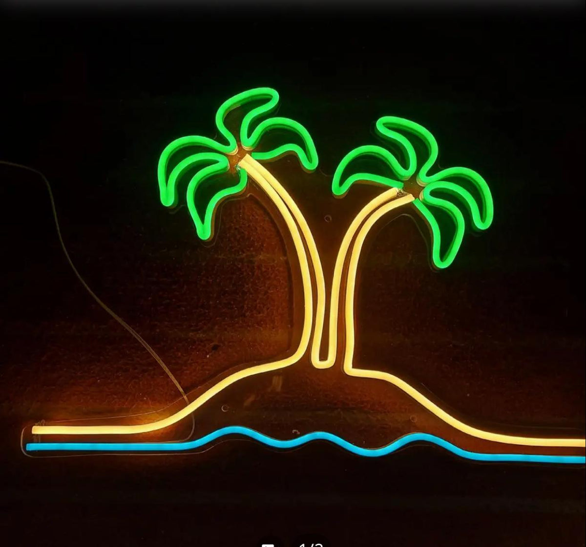 Dates tree neon sign board