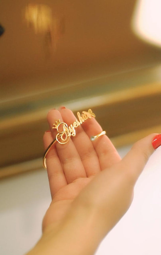 Customize name bangle for girls with stone