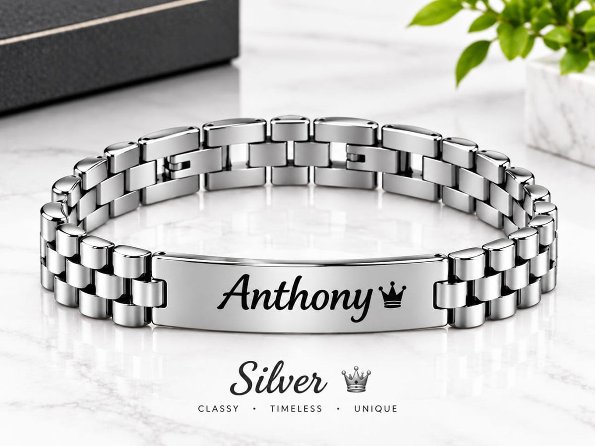 Engraved name chain-link bracelet by Creative Sparks – photo 4