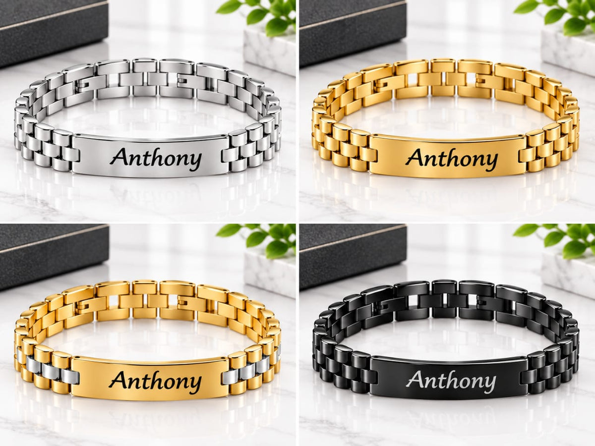 Engraved name chain-link bracelet by Creative Sparks – photo 5
