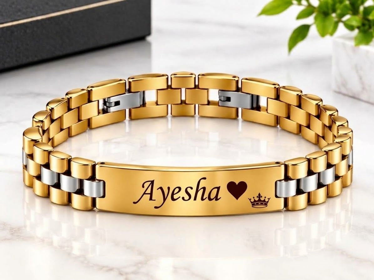 Engraved name chain-link bracelet by Creative Sparks – photo 3