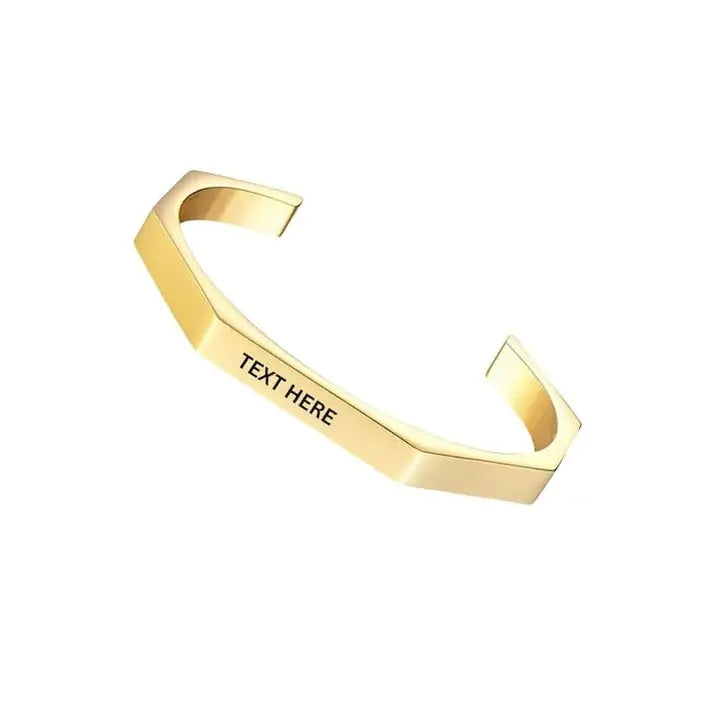 Custom engraved hexagon karha bracelet by Creative Sparks – photo 6