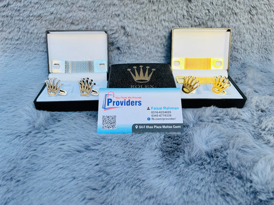Stylish cufflinks with chain and box