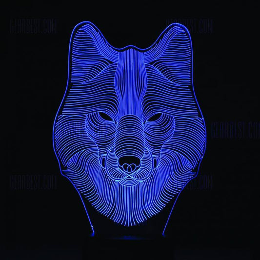 Wolf 3D illusion LED night lamp